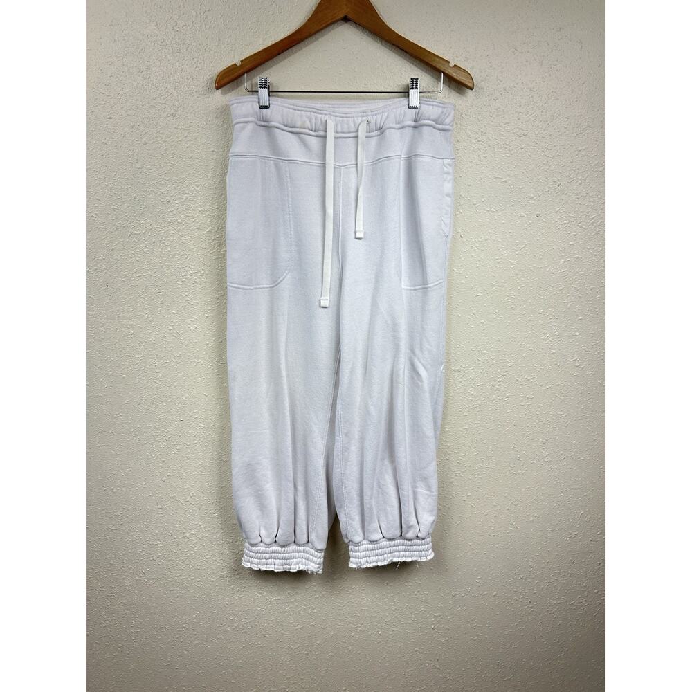 Free People Movement Pants Womens S White Elastic Waist Barrel Baggy Sweatpants